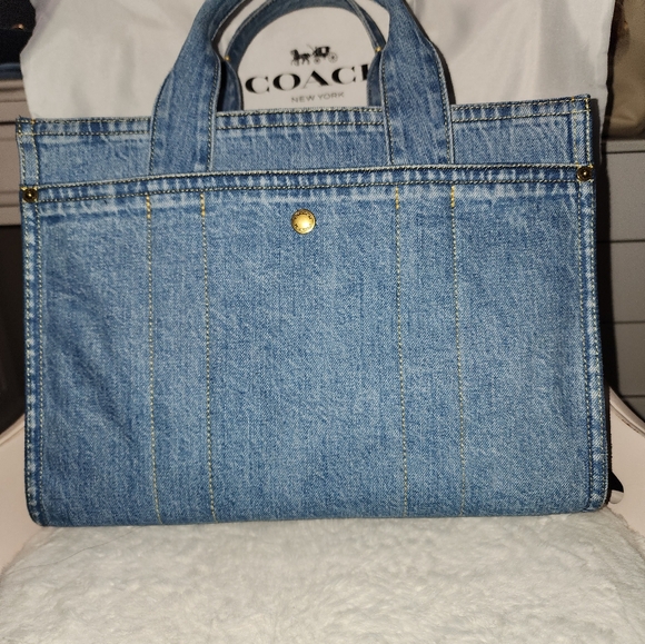 Coach denim bag with pouch - Picture 5 of 13